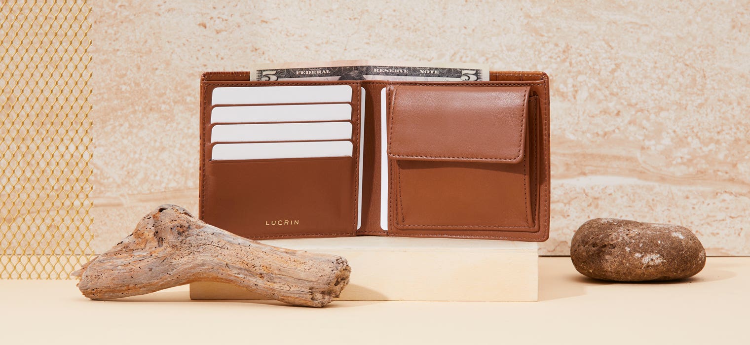 Granulated Leather Money Clip Wallet & Card Holder